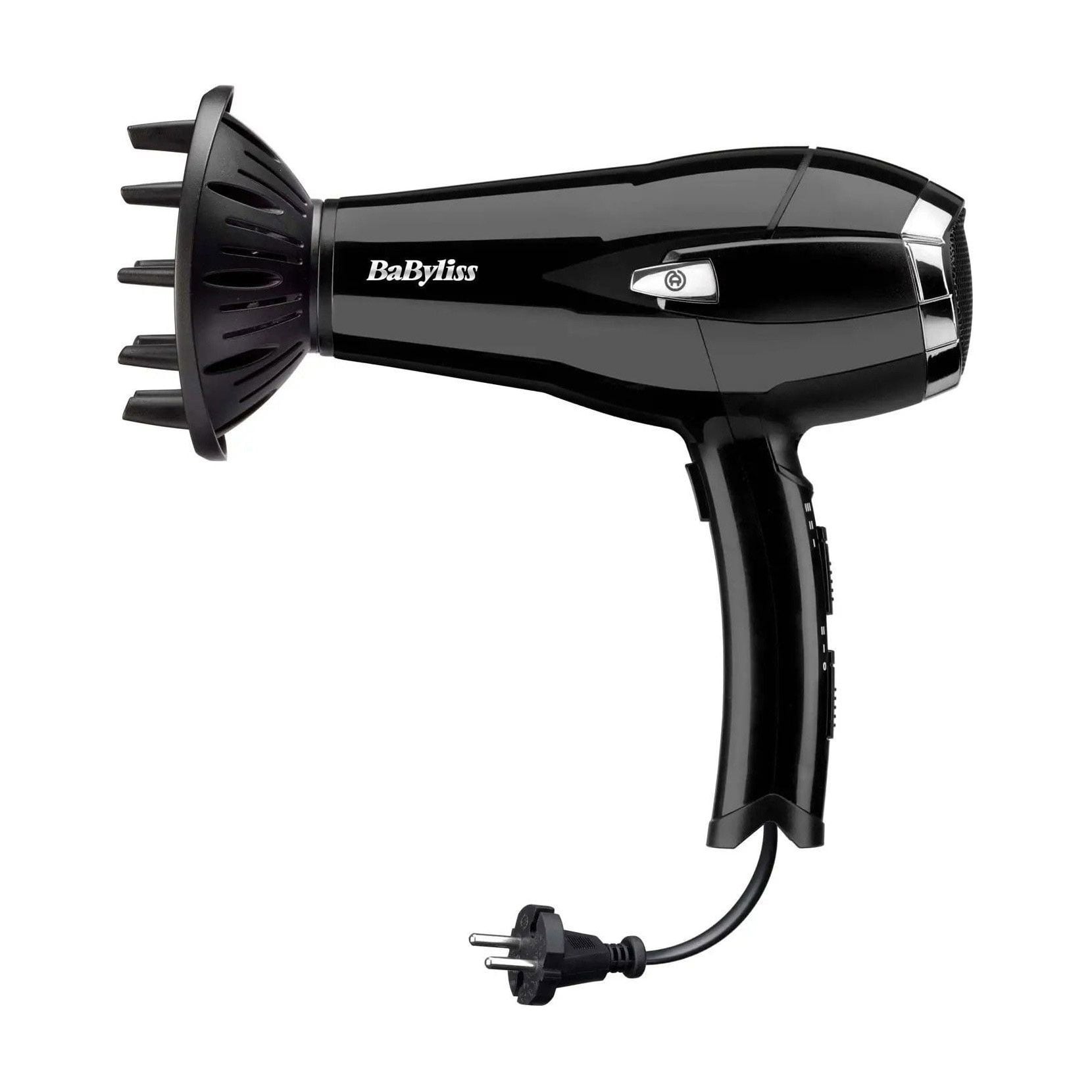 Фен для волосся Babyliss CordKeeper з насадками концентратор та дифузор, чорний (D374DE)